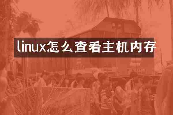 linux怎么查看主机内存