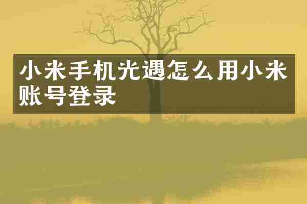 小米手机光遇怎么用小米账号登录