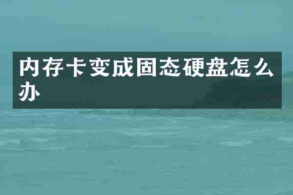 内存卡变成固态硬盘怎么办