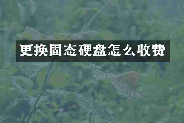 更换固态硬盘怎么收费