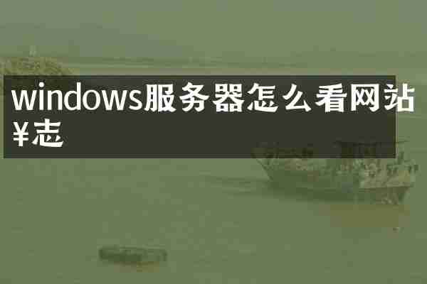 windows服务器怎么看网站日志