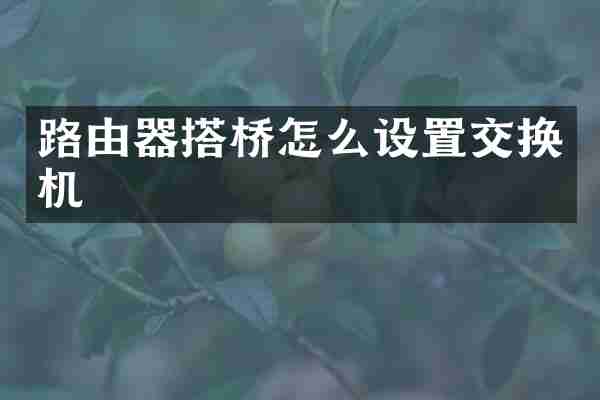 路由器搭桥怎么设置交换机