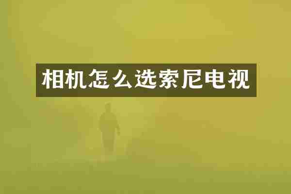 相机怎么选索尼电视