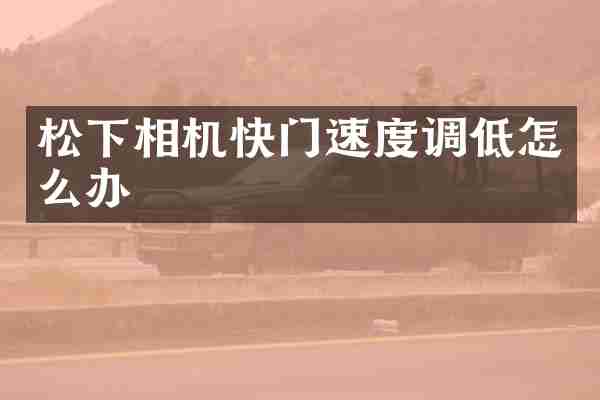 松下相机快门速度调低怎么办