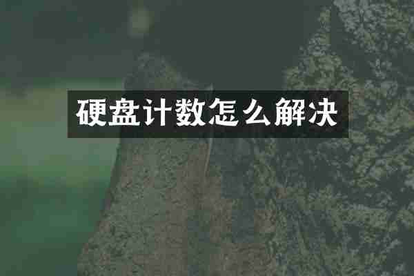 硬盘计数怎么解决