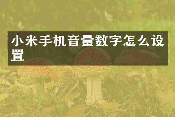 小米手机音量数字怎么设置