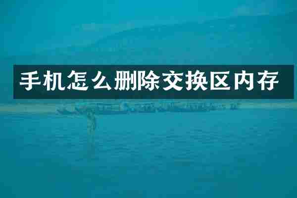 手机怎么删除交换区内存