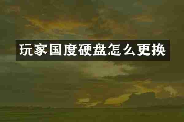 玩家国度硬盘怎么更换