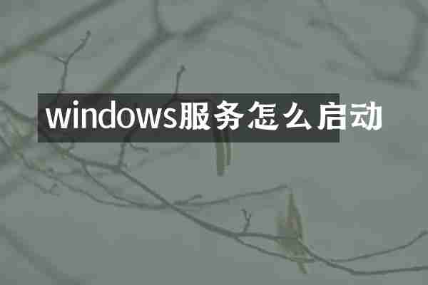 windows服务怎么启动