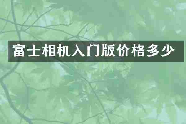富士相机入门版价格多少