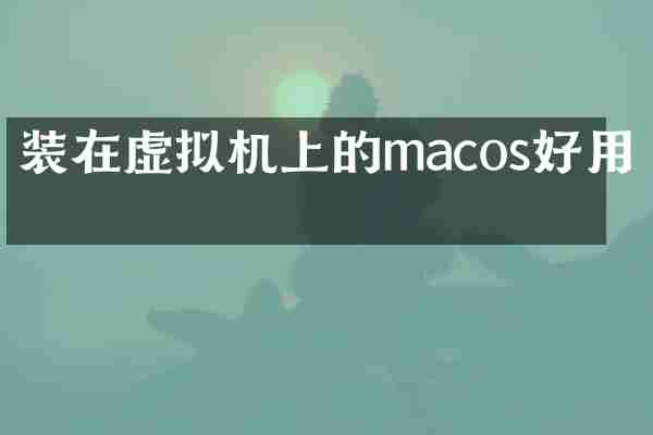装在虚拟机上的macos好用吗