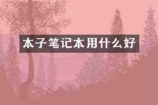 本子笔记本用什么好