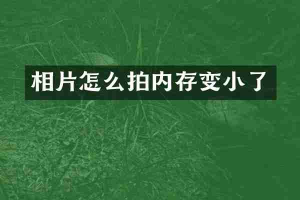 相片怎么拍内存变小了