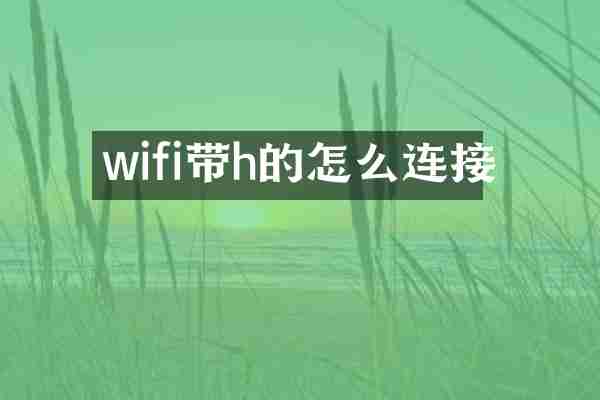 wifi带h的怎么连接