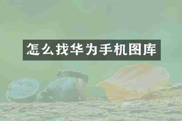 怎么找华为手机图库