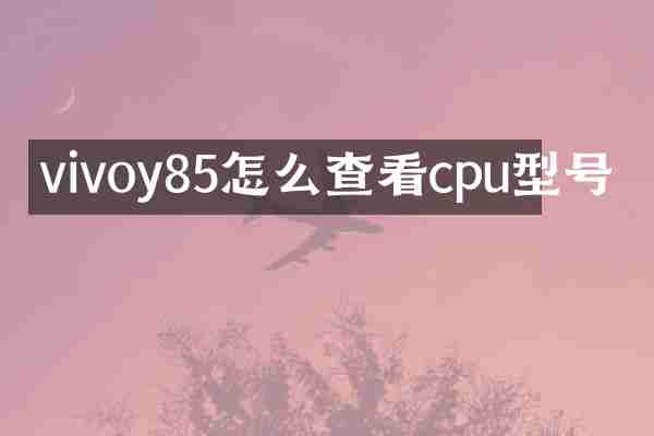 vivoy85怎么查看cpu型号