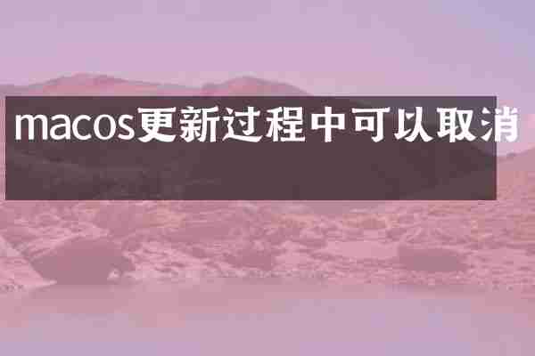 macos更新过程中可以取消吗