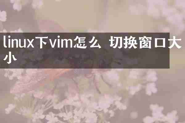 linux下vim怎么 切换窗口大小