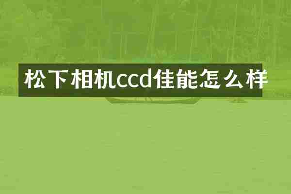 松下相机ccd佳能怎么样