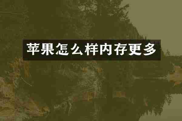 苹果怎么样内存更多