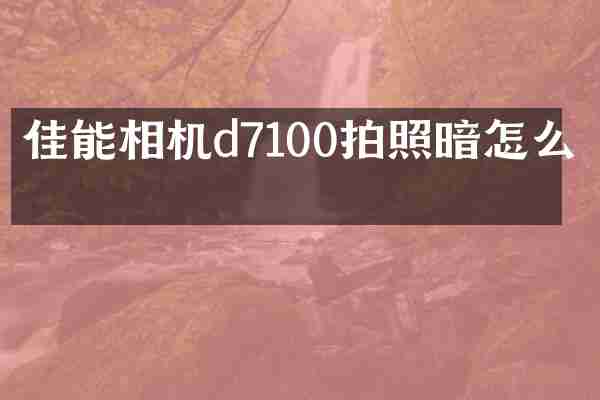 佳能相机d7100拍照暗怎么办