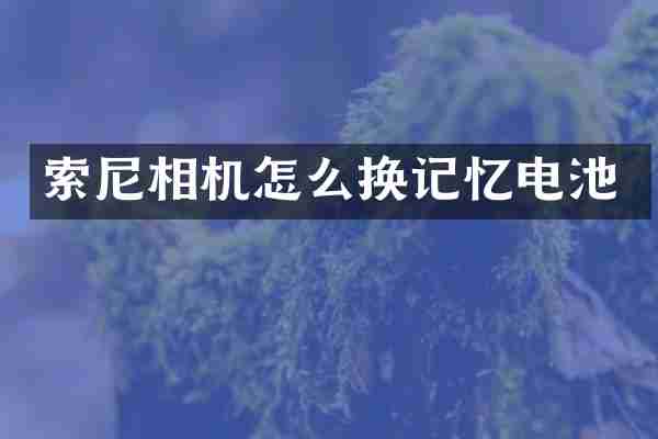 索尼相机怎么换记忆电池