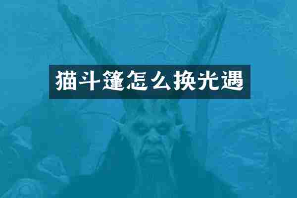 猫斗篷怎么换光遇