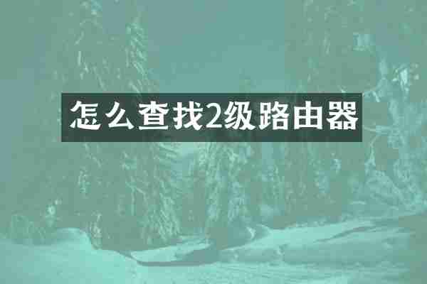 怎么查找2级路由器