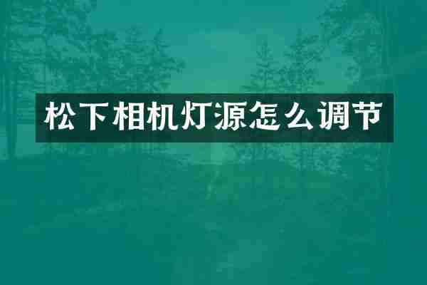 松下相机灯源怎么调节