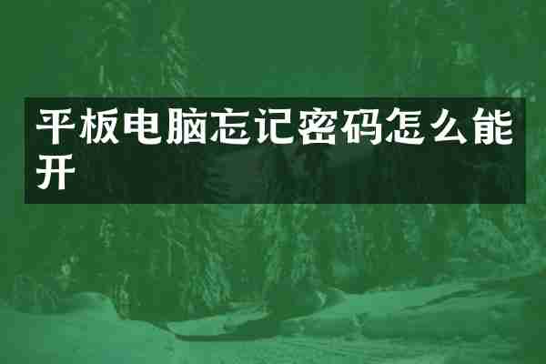 平板电脑忘记密码怎么能开