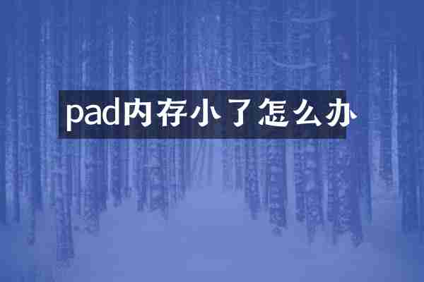pad内存小了怎么办