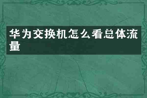 华为交换机怎么看总体流量
