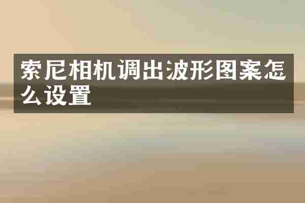 索尼相机调出波形图案怎么设置