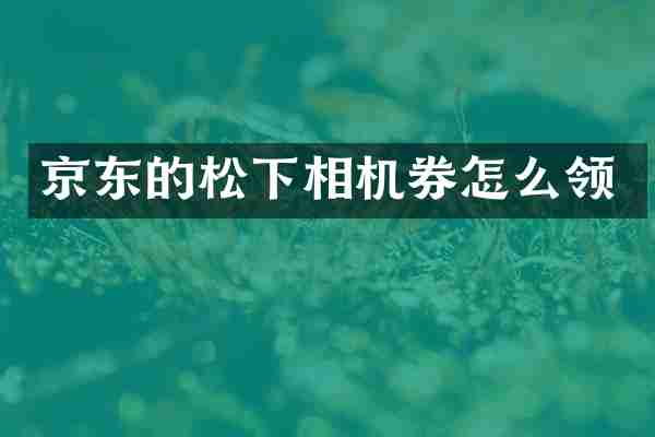 京东的松下相机券怎么领