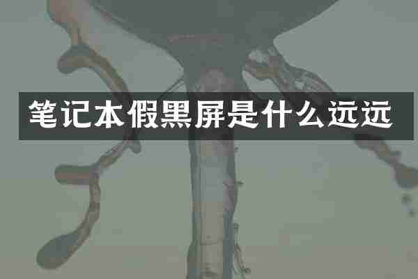 笔记本假黑屏是什么远远