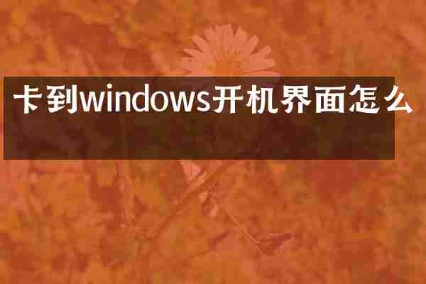 卡到windows开机界面怎么办