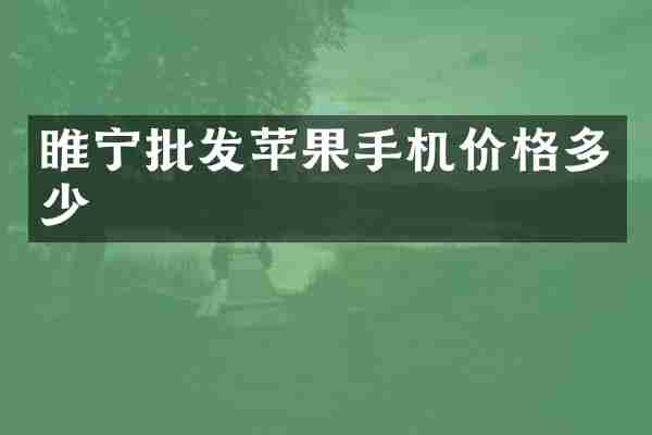 睢宁批发苹果手机价格多少