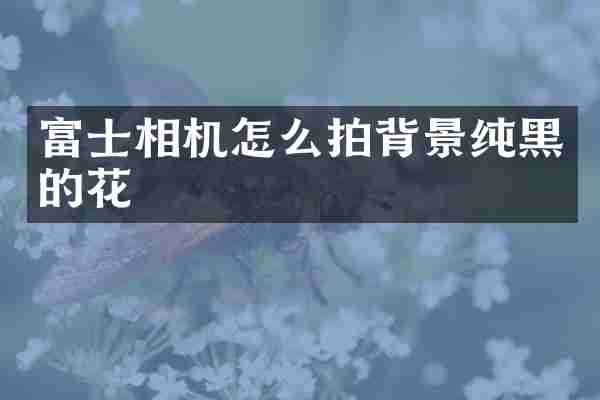 富士相机怎么拍背景纯黑的花