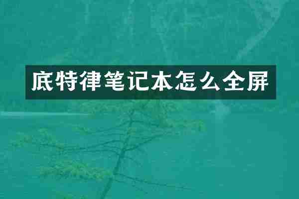 底特律笔记本怎么全屏