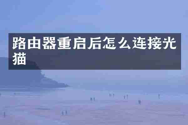 路由器重启后怎么连接光猫
