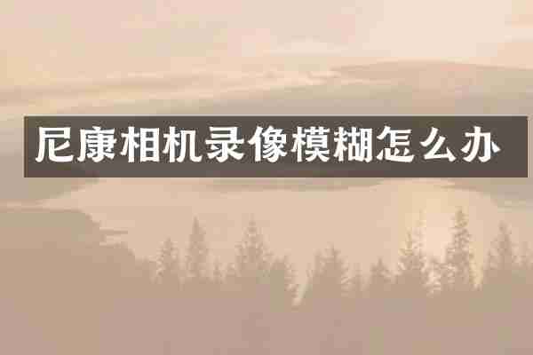 尼康相机录像模糊怎么办