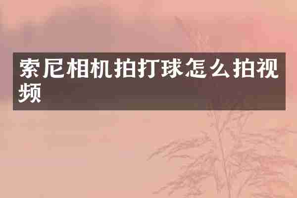 索尼相机拍打球怎么拍视频