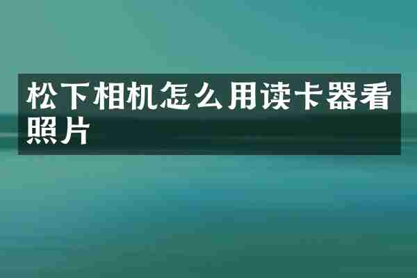 松下相机怎么用读卡器看照片