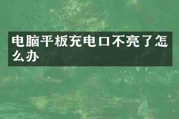 电脑平板充电口不亮了怎么办