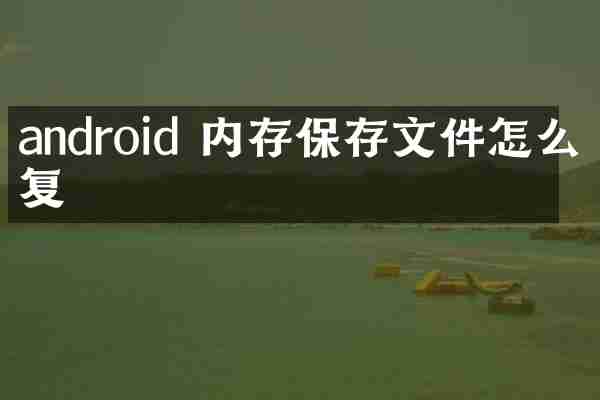 android 内存保存文件怎么恢复