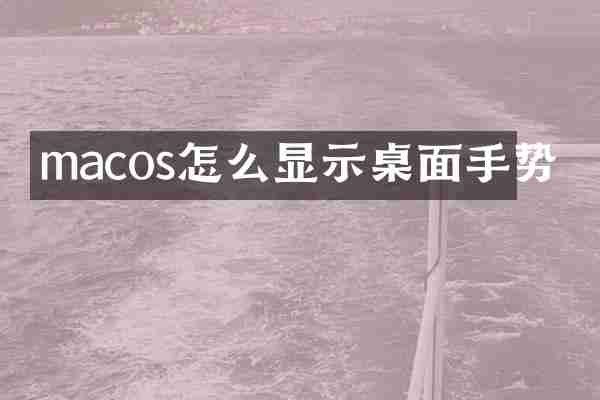 macos怎么显示桌面手势