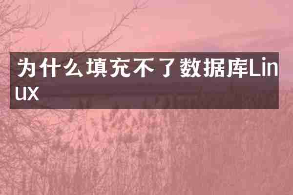 为什么填充不了数据库Linux