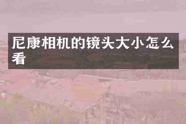 尼康相机的镜头大小怎么看