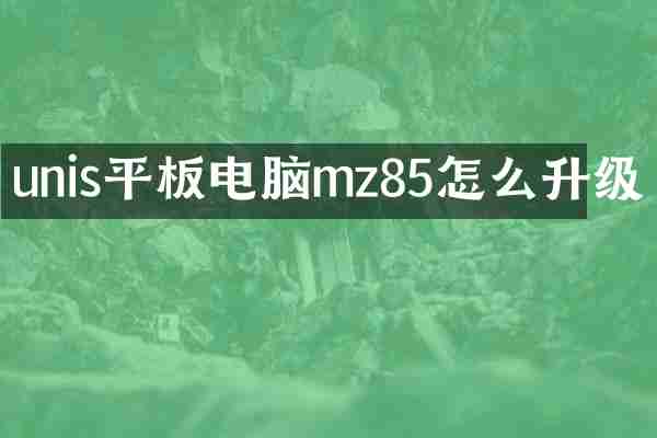 unis平板电脑mz85怎么升级