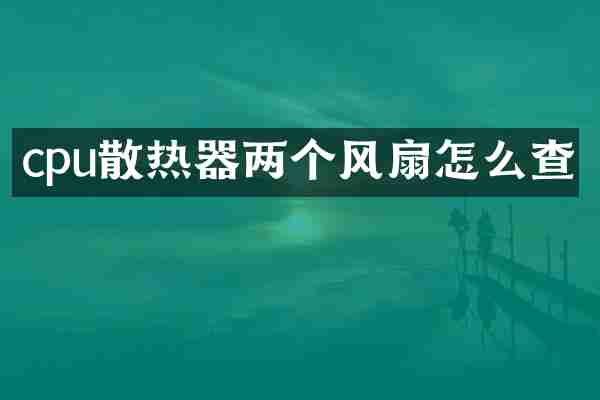 cpu散热器两个风扇怎么查